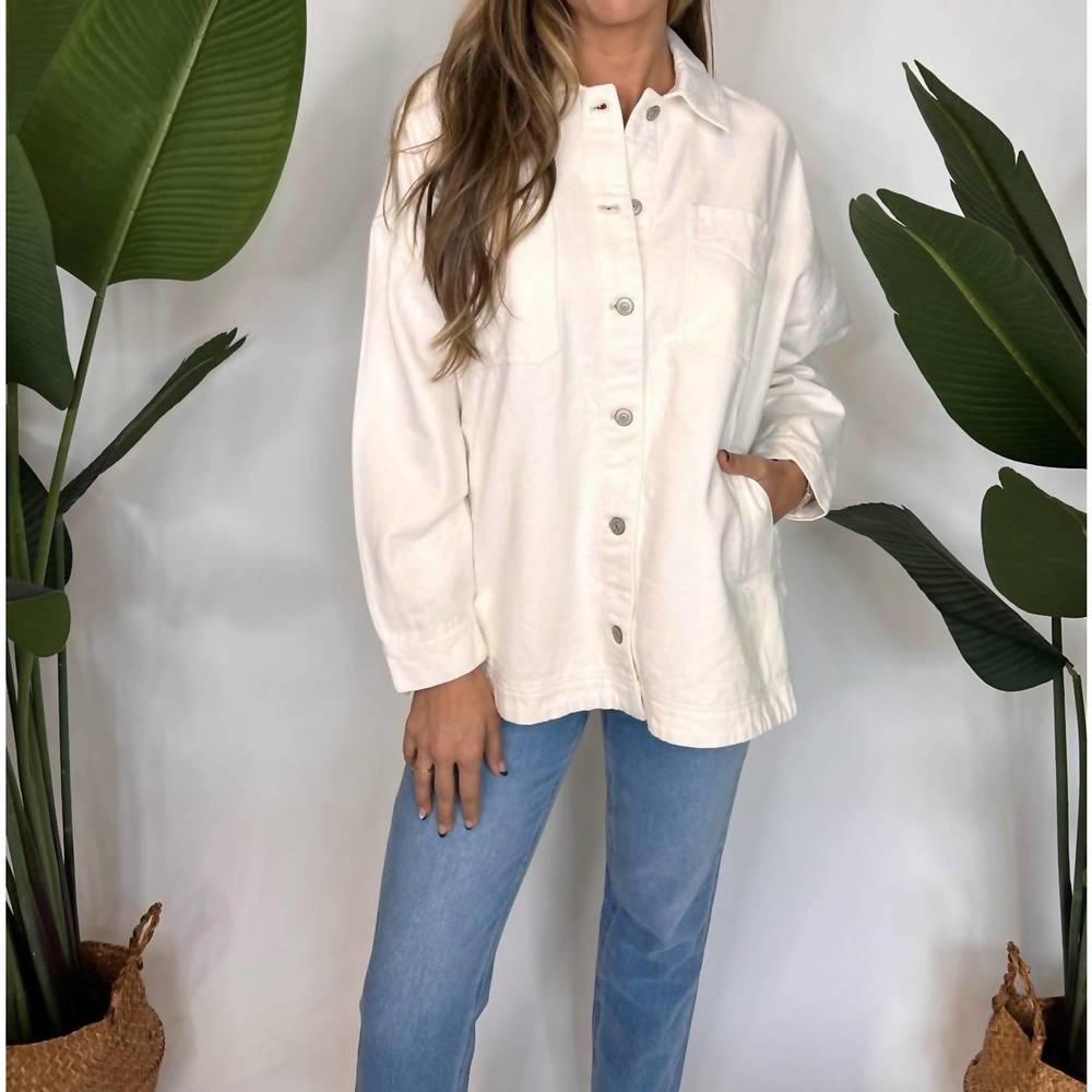 Free People White Jean Jacket
